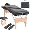 VidaXL Foldable Massage Table and Stool 10 Cm Thick Black 110157