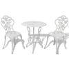VidaXL 3-Piece Bistro Set Cast Aluminum White Garden Furniture Balcony 42165