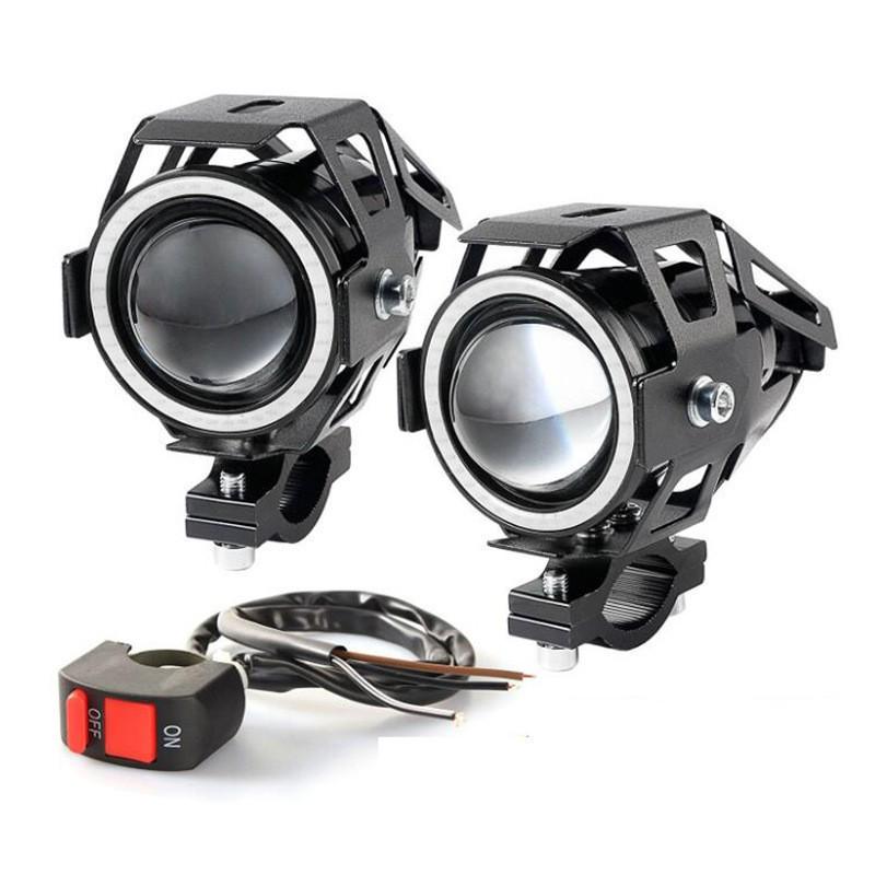 LED Headlight Angel Eye Handlebar Light for Modified Electric & U7 Motorcycles