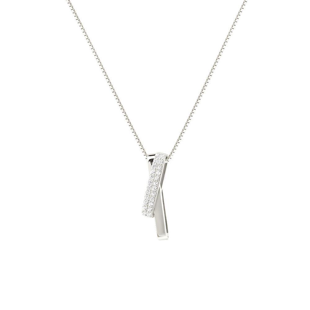 New interlocking necklace women s pendant versatile light luxury niche high-end ins temperament geometric cross collarbone chain, wholesale платиновый