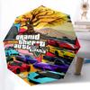 Vibrant Grand Theft Auto V Artwork Folding Umbrella 8 Paraphenoid Bones Durable Three Folds Sun Umbrella Gift