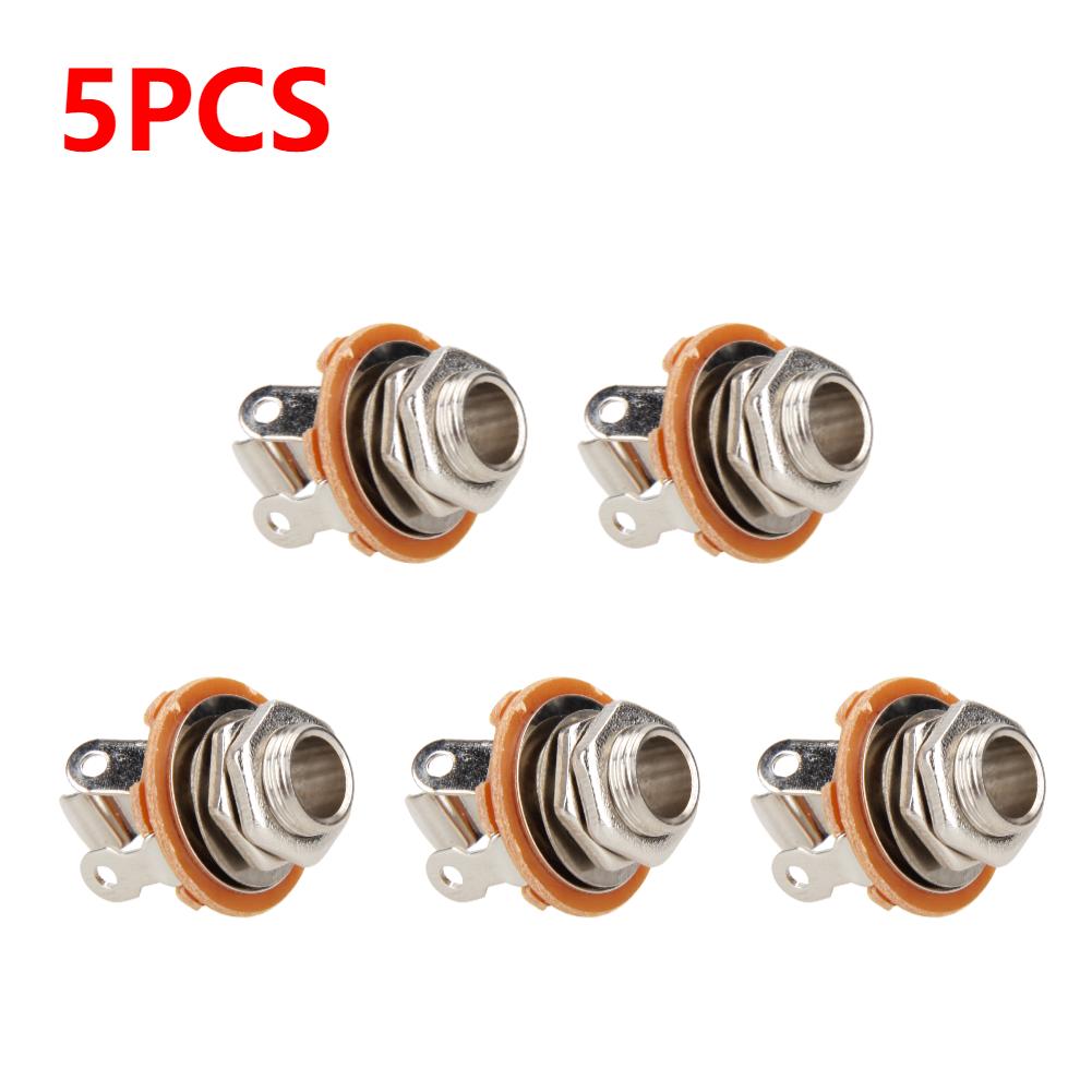 1-10Pcs Electric Guitar Input Jack For All Electric Guitar & Bass Guitar 1/4 Inch 2-Conductor Mono Jack Socket Nut & Washer