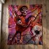 Coco Blanket, Miguel Hector Fleece Throw, Coco Movie Fan Gift, Day of Dead Blanket, Pixar Fan Cozy Throw, Kids Music Movie Gift