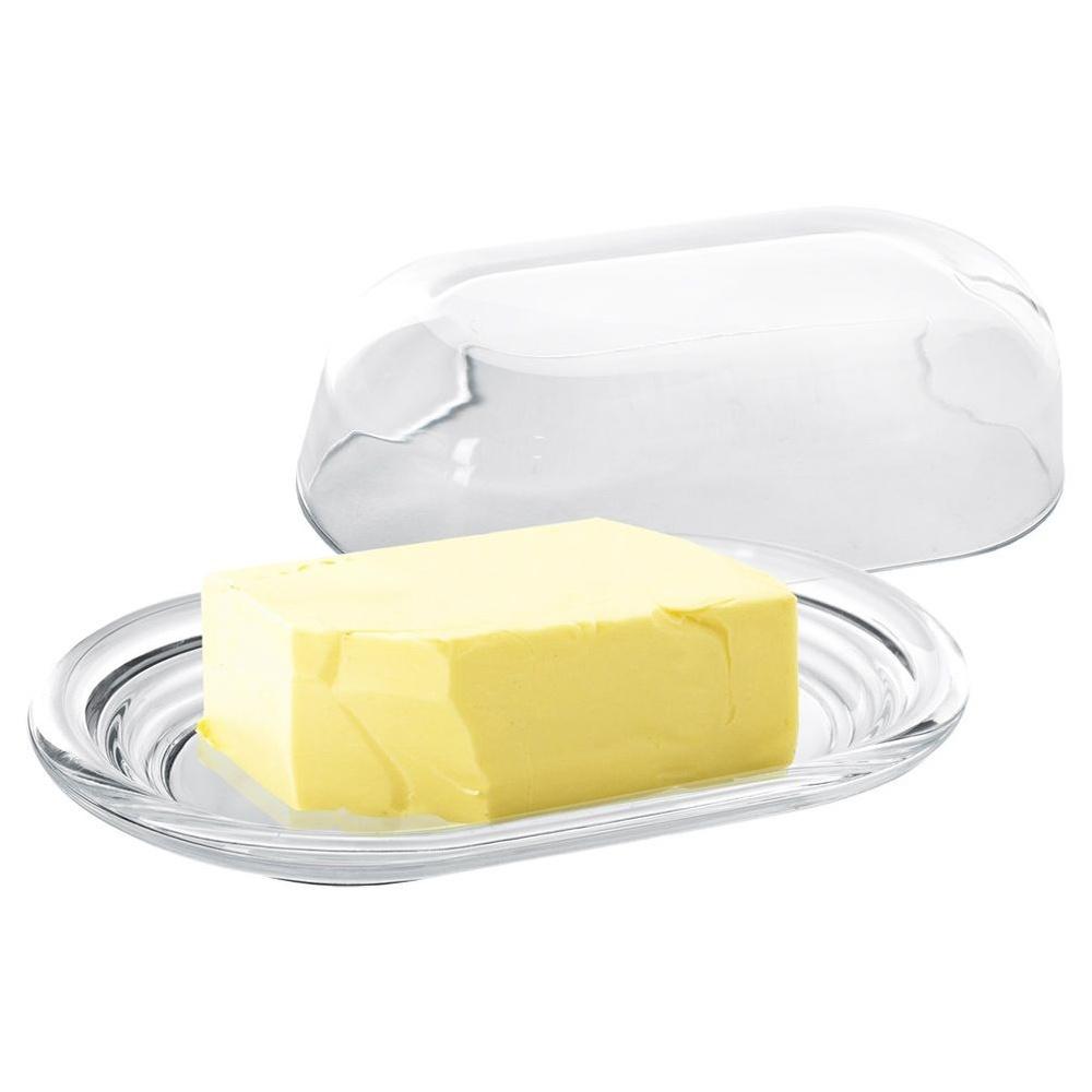 Glass butter dish