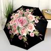 Kwiaty Róż Automatyczny Składany Parasol - Kompaktowa Konstrukcja 8 Żebrowa, Wytrzymały do Codziennego Użytku na Zewnątrz, Idealny Prezent