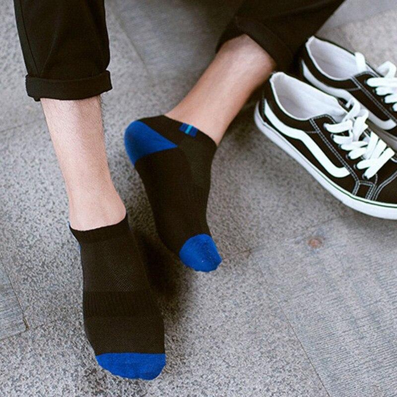 5 Paar Herren Weiße Sohle Bunte Ringe Kurze Socken mit Mesh Atmungsaktiv und Schweißableitend Niedrige Socken