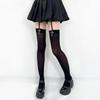 Personality Cross Decoration Women Suspender Socks Solid Color Thin Thigh High Lolita Anime Cosplay Gothic Over Knee Stockings