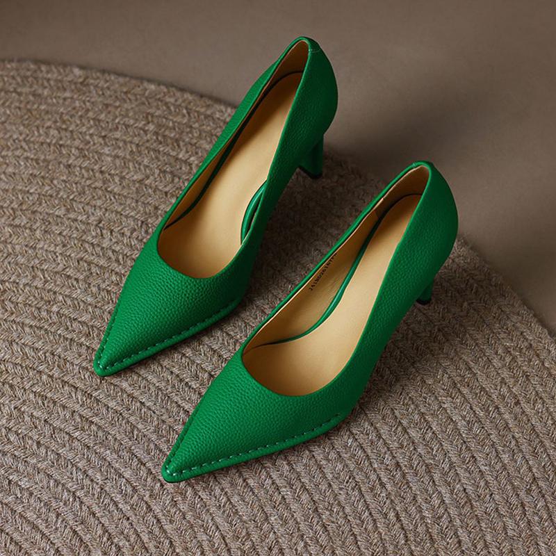 Fashion Comemore Spring Autumn Women High Heels Shoes Pointed Toe Shallow Pumps Dress Shoes for Women Fashion 6.5cm Chunky Heels Women