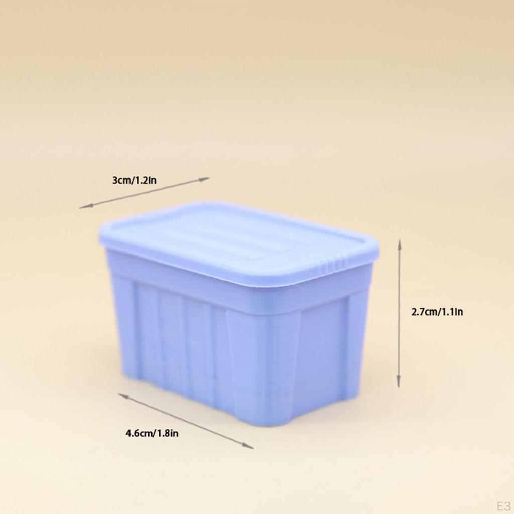 1/12 Dollhouse Storage Box Mini Model Micro Landscape Simulation Container with Lid Life Scene