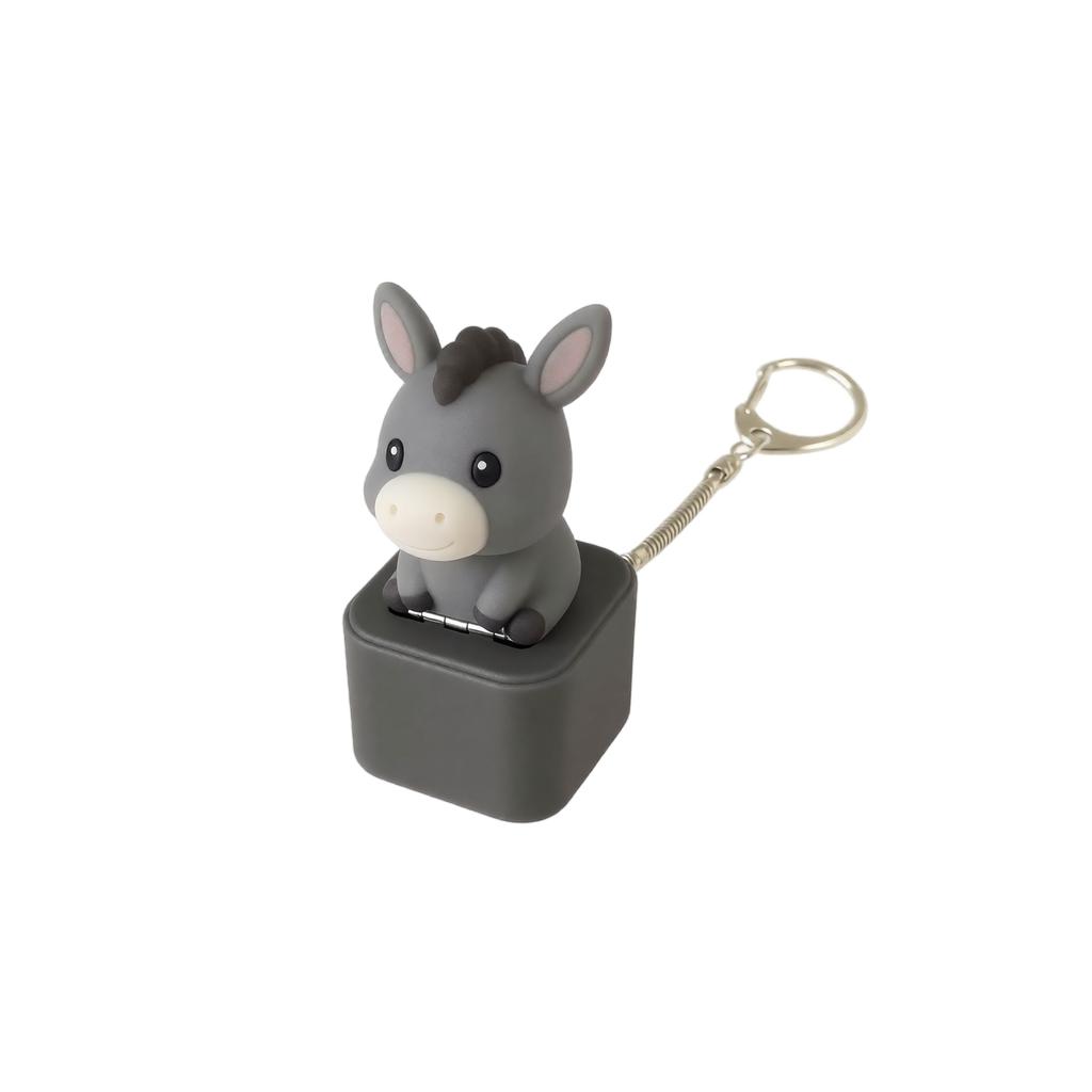Animal Keychain with Squeaky Sound and LED Light - Cute Stress Toy for Kids and Adults, Decorative Pendant
