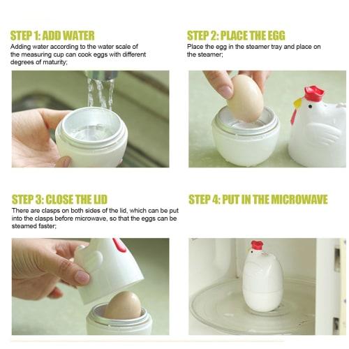 Kosesater Boiled Egg Maker, Microwave Egg Poacher, Boiled Eggs, Microwave Egg Cooker, Cute and Stylish Kitchen Tool for Quick and Easy Cooking