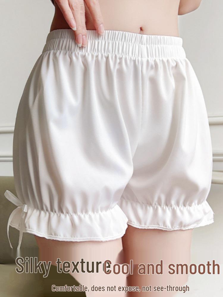 Women's Summer Loose Silk Bow Lantern Safety Shorts