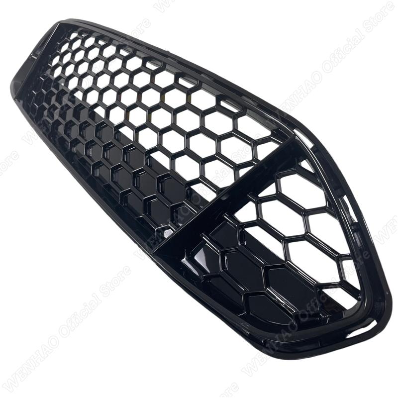 Car Front Bumper Radiator Grille For Ford Fusion Mondeo 2013-2016 Honeycomb Mesh Center Racing Grille Cover Gloss Black ABS