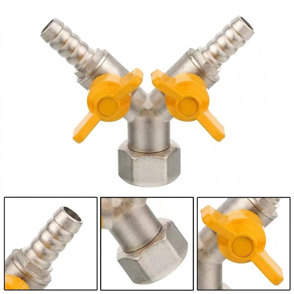 Copper Three-Way Y Valve for Gas Handling with Dual Control Points and Standard G1/2 Thread Size Compatibility
