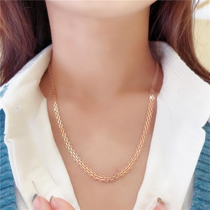 Fashion Necklace Bracelet Rose Gold Color Italian Craft Handmade Necklace For Women And Man Chain