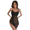 Summer new sexy suspender nightgown hot perspective thin free pajamas passion small chest uniform