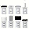 2PCS No Drilling Socket Holder Wall Mounted USB Rack Convenient Wall Outlet Shelf  Office