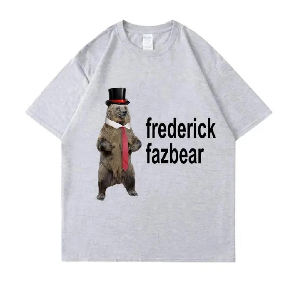 

Frederick Fazbear The Fancy Bear Fnaf Футболка Мужская Женская Забавная Мемная Одежда Футболка Чистый Хлопок Футболка большого размера с коротким рукавом XXXXL