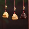 Dragon Boat Festival Scholar Zongzi Keychain Pendant - Wood Carving Handicraft Gift