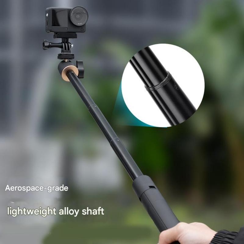 Aluminum Alloy Extendable Selfie Stick Tripod With 360Degree Rotation Ball Head Up To 1.5m for Outdoor Sports,Travel