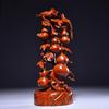 Karin Wood Carved "Five Blessings" Gourd Ornament - Chinese Root Carving Decoration, Ideal for Opening Ceremonies or Housewarming Gifts