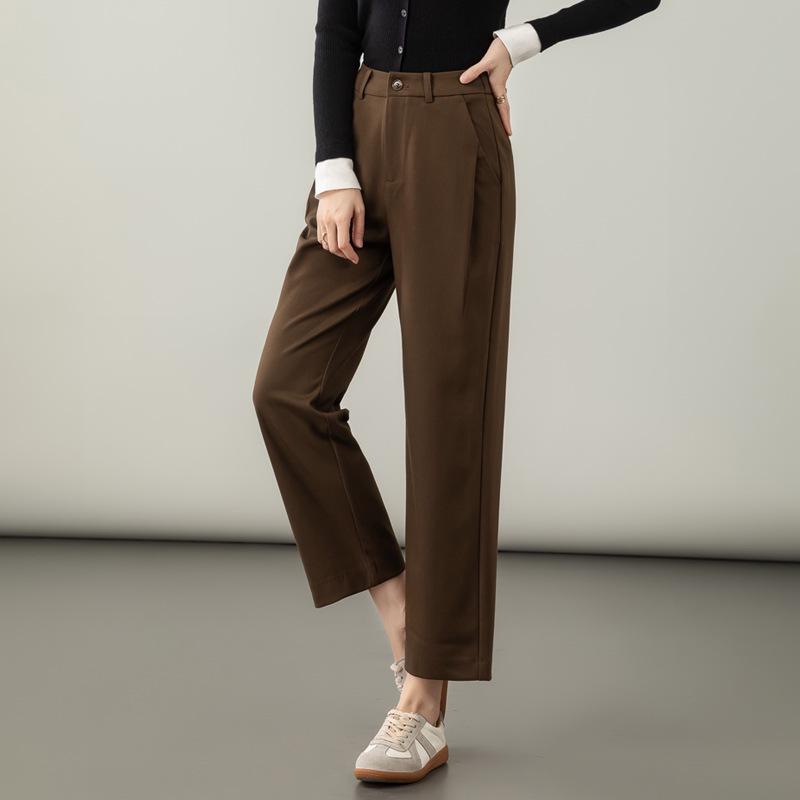 Lyocell Wool Women's High-Waist Slimming Black Harem Pants - Autumn 2025 Collection