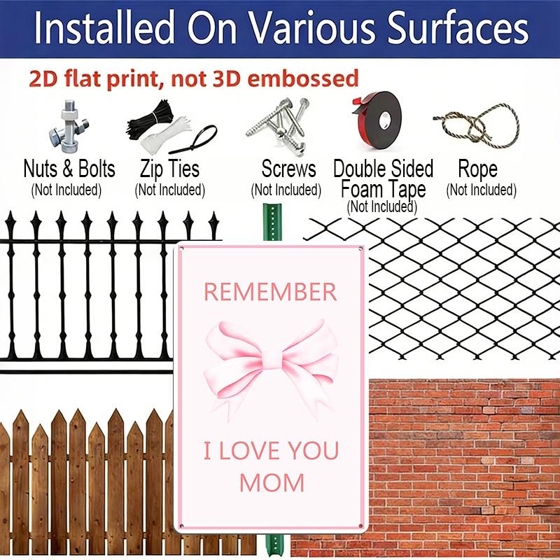 2D Flat Mom Gifts Mothers Day Gifts Metal Sign Birthday Valentines Day Christmas Gift for Mom From Daughter Aluminium Metal Wall Decorative Wall