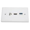 HD Multimedia Interface Wall Plate Solder Free CAT6 USB3.0 HD Multimedia Interface 3 Port Wall Plate Outlet