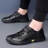 Men's Shoes Cowhide Baotou Genuine Leather Casual Leather Shoes Men Lace Up Soft Sole Mountaineering Shoes Loafers  Man Shoe