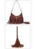 Vintage Suede Tassel Single-Shoulder Bag