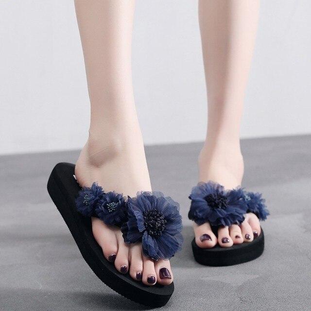 Dames Bloemen Slippers Zomer Slippers Strand Slippers Casual Huis Schoenen Buiten Slippers 36 gray