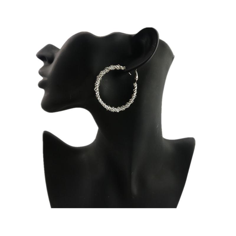 Trendy Irregular Geometric Large Circle Earrings - European & American Style