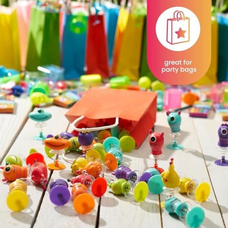 36 Jumping Monster Spring Toys Set - Kids Birthday Party Favors, Bouncing Alien Toys for Boys & Girls, Fun Children's Gifts