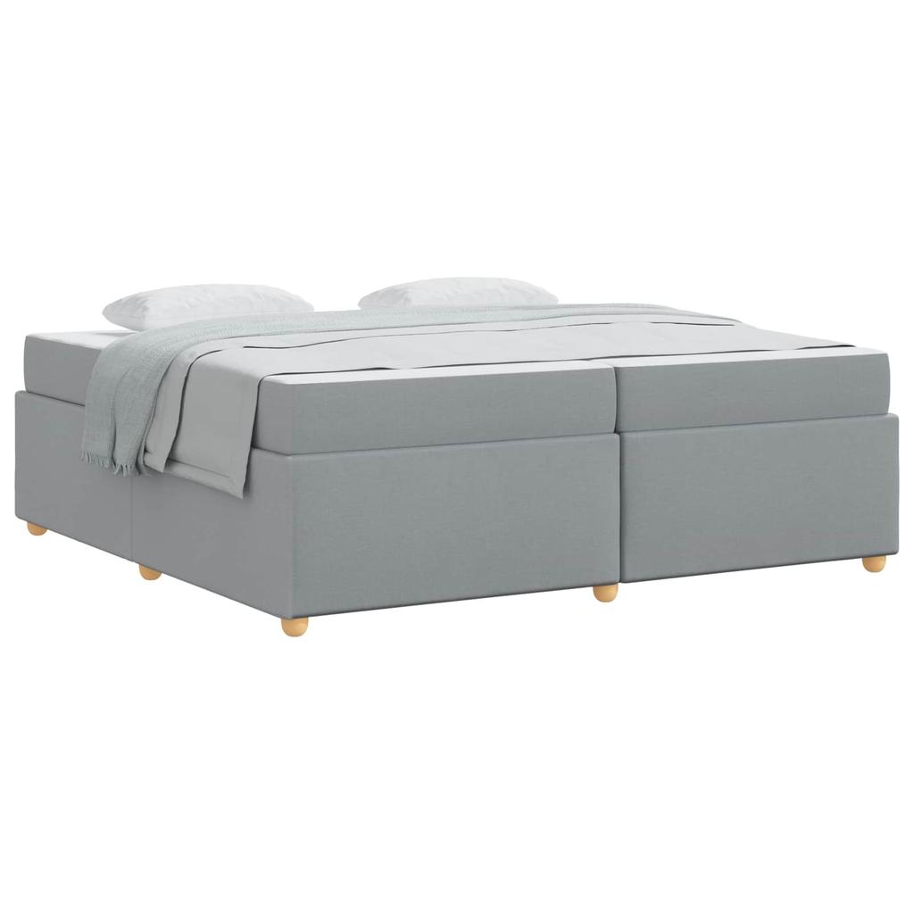 Bed Frame with Mattress Light Grey 200 X 200 Cm Fabric