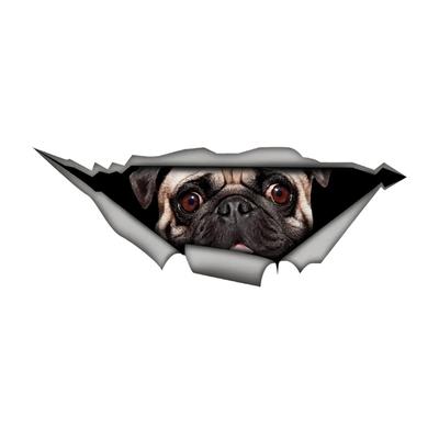 Cute Pug Animal Car Decals Bumper Window Stickers Car Accessories Waterproof Vinyl Material