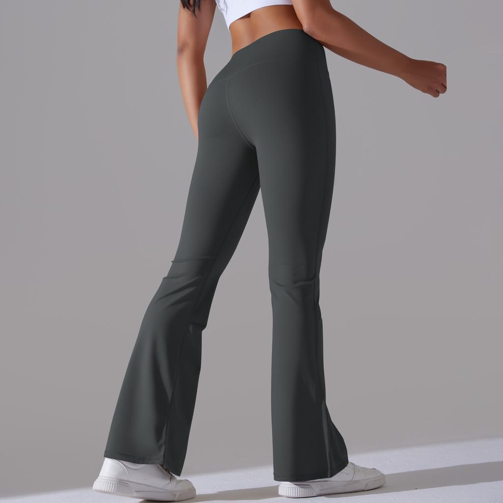 Wide Leg Leggings Without T-Line, Nude Feeling, Hip Lifting, Yoga Bell Bottom Pants, High Waist, Casual Fitness Pants, Women'S Sports Pants