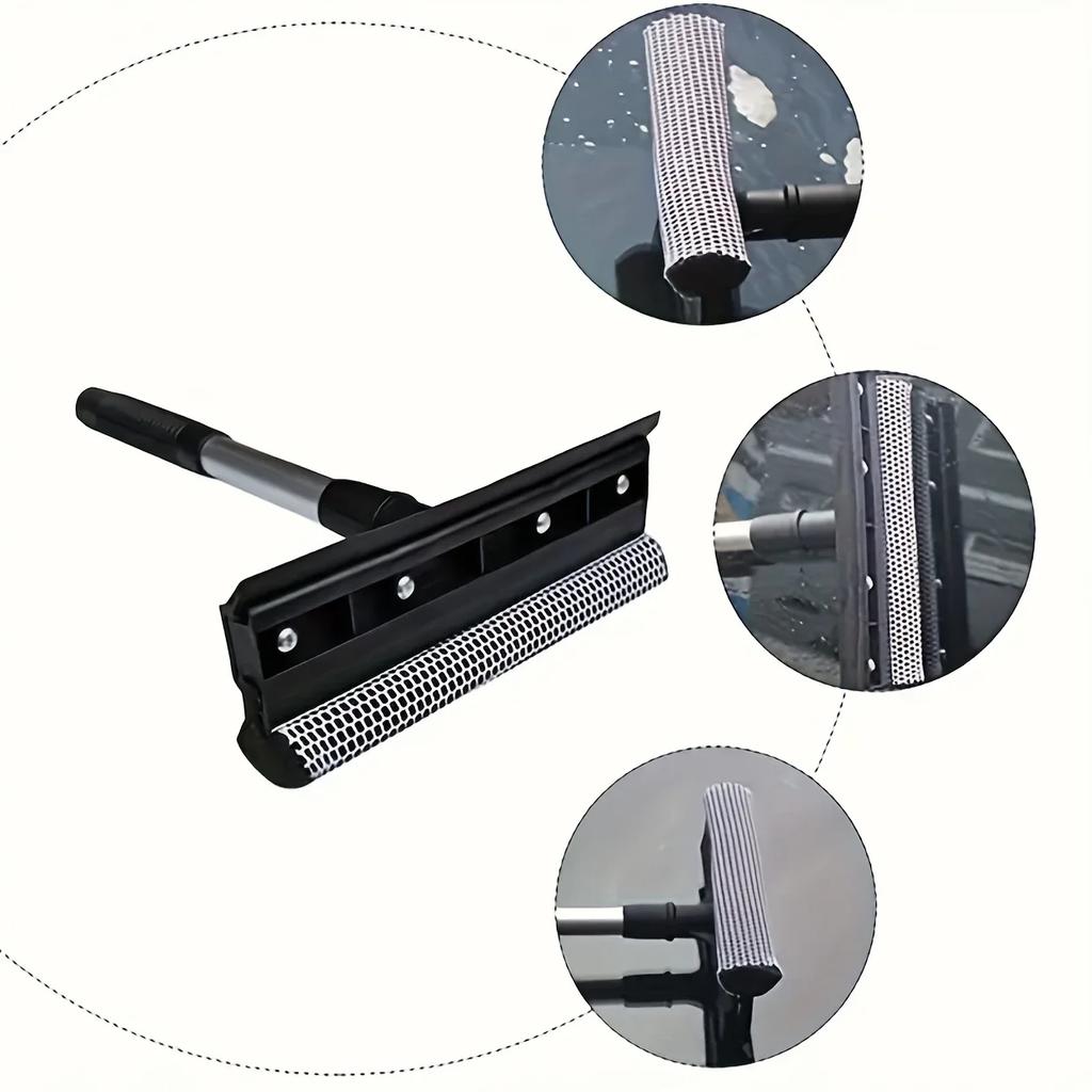 Easy-Grip Dual-Layer Squeegee for Car Windows and Showers - Durable PC Material, Perfect for Home & Commercial Use