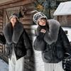 Women Short Thick Fur Collar Loose Winter Padded Jacket Coat
