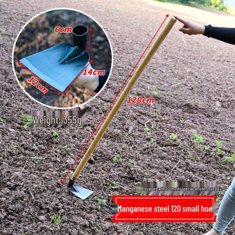 Traditional Thickened Manganese Steel Hoe for Weeding, Planting, and Soil Loosening