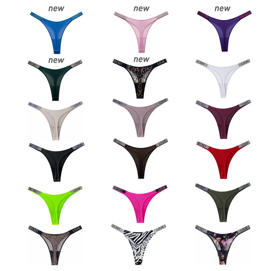 European & American Sexy Rhinestone Thong: Women's Fitness Sports High-Cut T-Pants