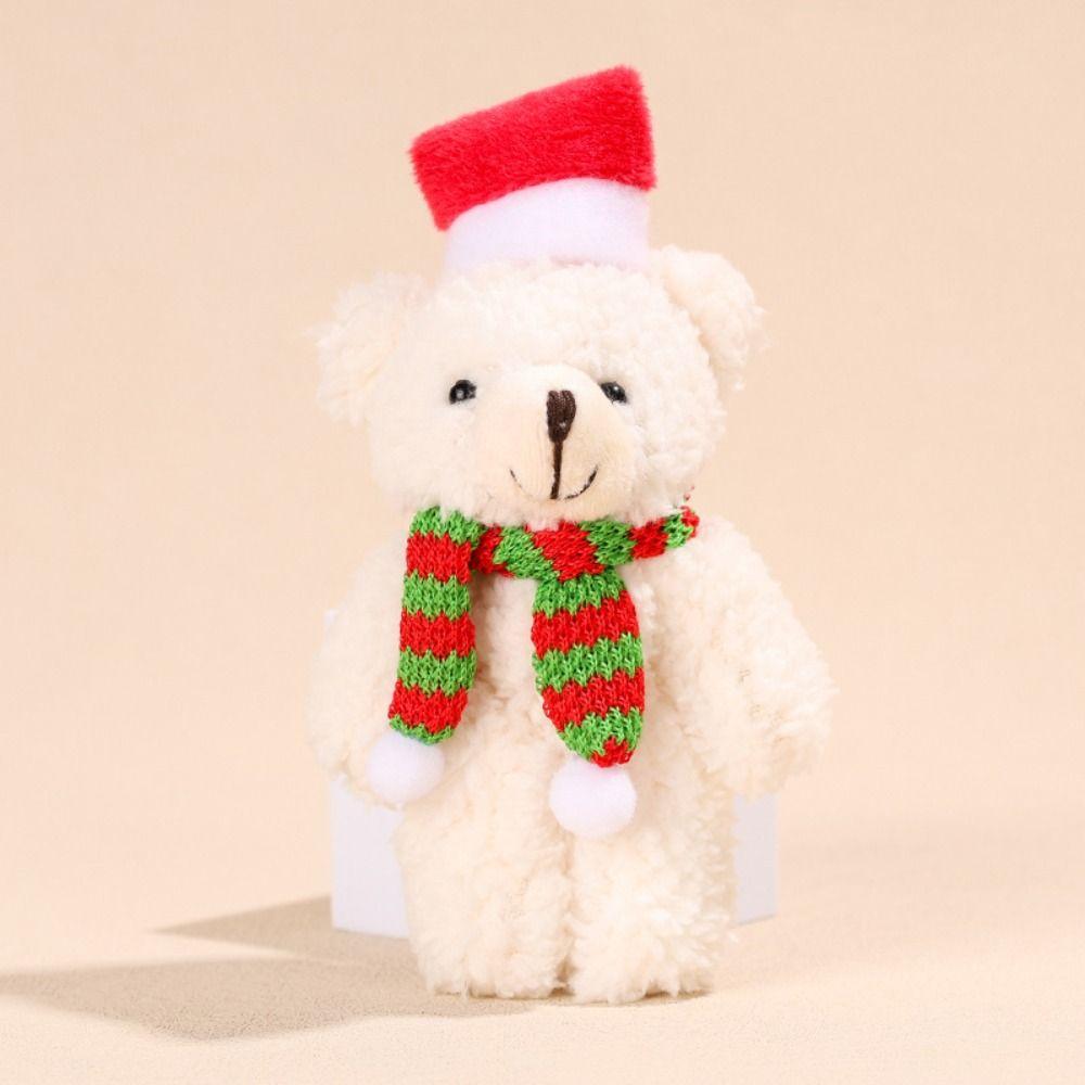 Plush Christmas Plush Bear Bear Scarf Flower Christmas Bear Plush Pendant  Couple