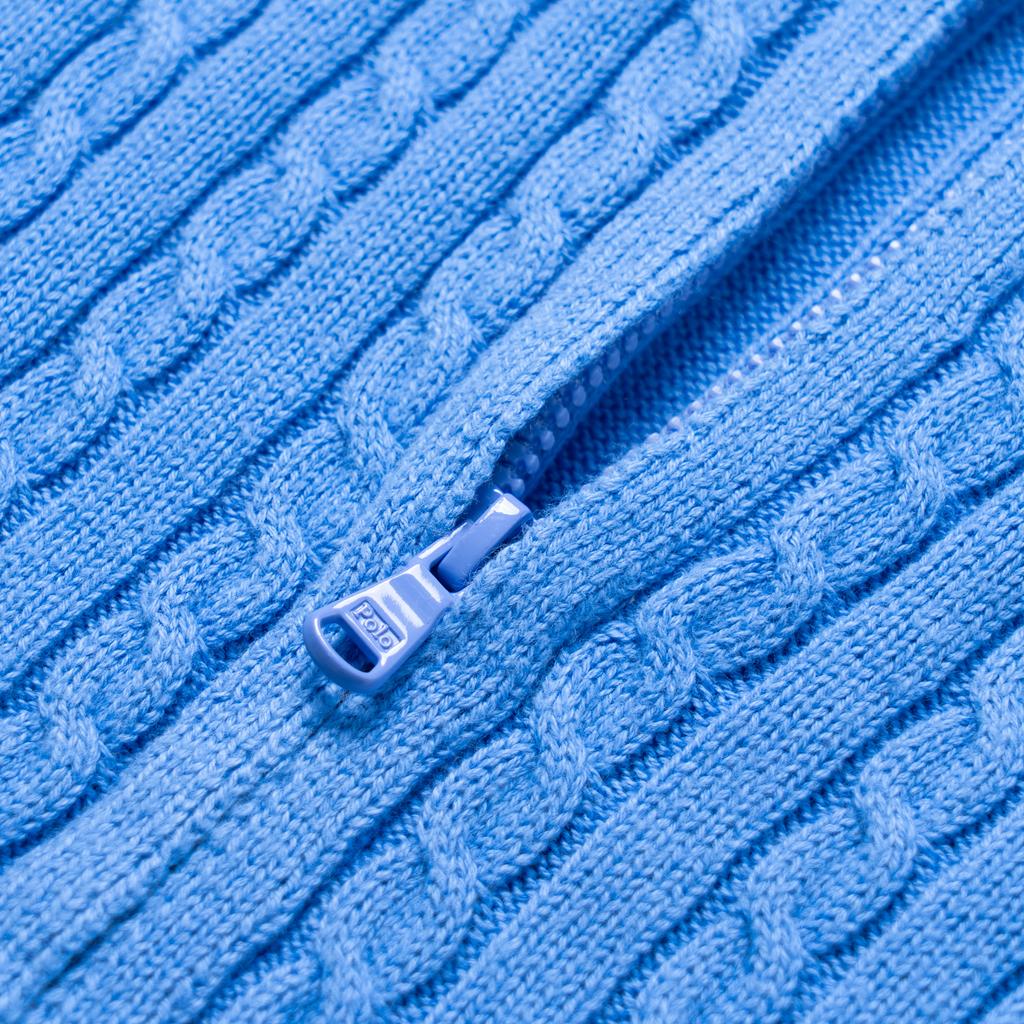 Polo Ralph Lauren Maglione Felpa con Cappuccio Maniche Lunghe Zip Tinta Unita Bambino Blu Porto 313916533-009
