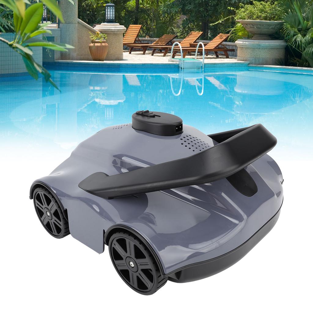 Automatic Pool Vacuum IPX8 Waterproof Strong Suction 5200mAh Robotic Swimming Pool Cleaner for Flat Bottom Pool