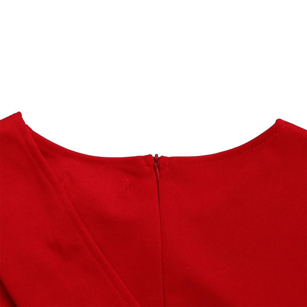 Large Size Women Summer Fashion Long Sleeves Short Dress Ladies Elegant One Piece Solid Sheath Dress