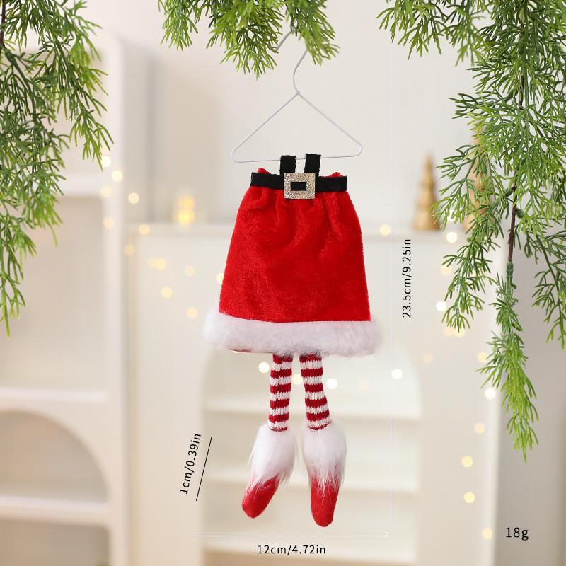 Christmas Tree Fabric Hanging Decor With Elf Legs For Holiday Window Display