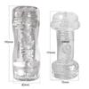 Transparent Dual-Headed Airplane Cup for Anal and Vaginal Use - Soft, High-Transparency Male Stimulation Device