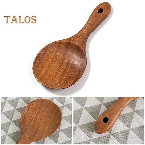 Treskje Lett å vaske Langvarig bærbar Utsøkt trehåndtak teak kokeskje for hjemmet