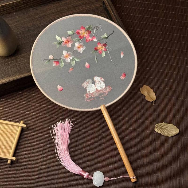 LIEI Chinese Su Embroidery Double-Sided Round Fan