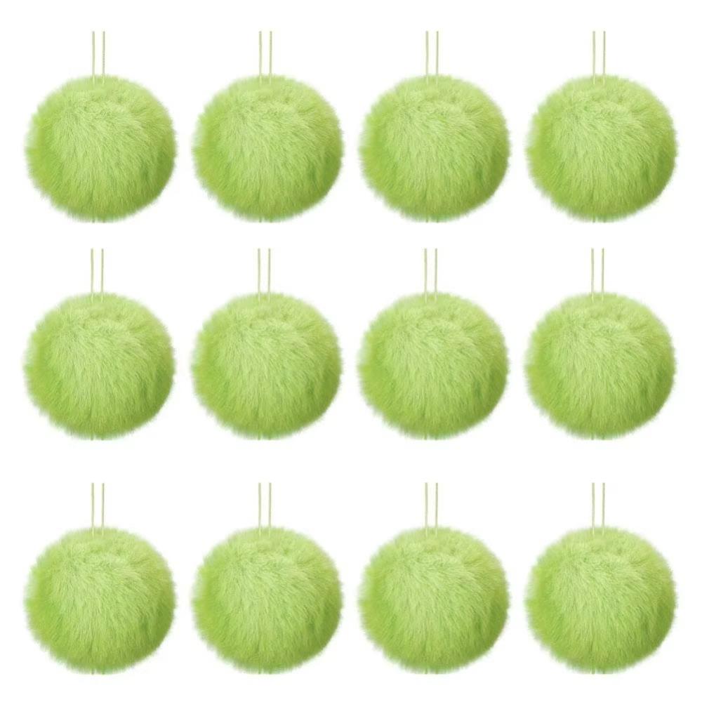 12PCS Gifts Surface Christmas Balls Ornaments DIY Craft Soft Pom Pom Balls Christmas Tree Balls Party Supplies