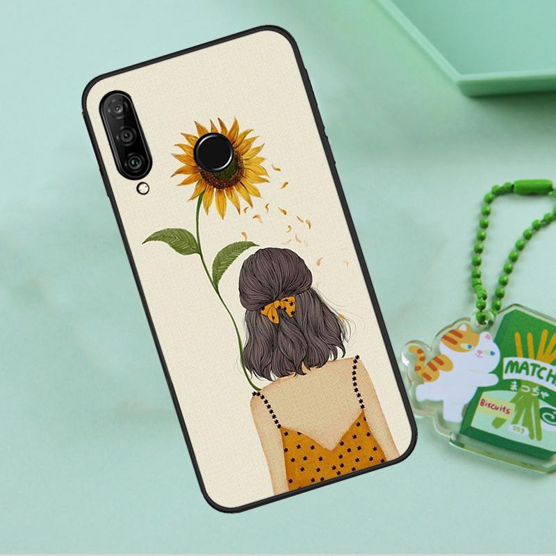 Beauty Yellow Sunflower For Huawei Nova 12i 12s 7i 8i 11i 9 10 SE Y90 Y60 Y70 Y72 Y61 Y91 P30 P40 Lite P60 Pro Case